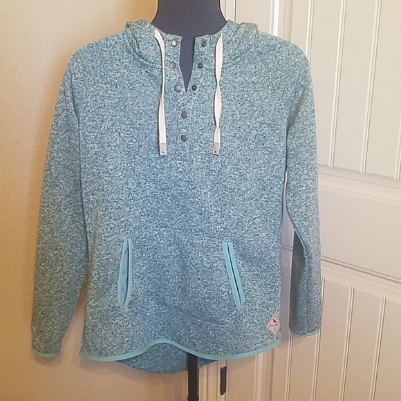Eddie Bauer Tops - Eddie Bauer Fleece Lined Green Hoodie